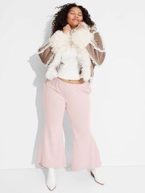 Wild Fable Mauve Pink Ribbed Mid-Rise Flare Yoga Pants XXL NWT